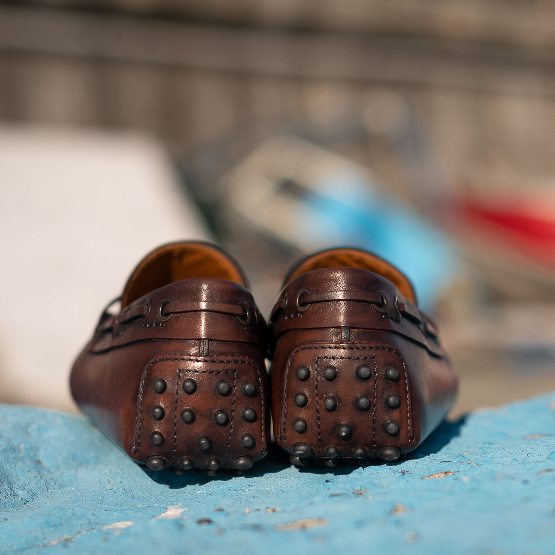 Vellano Branlow Tassel Moccasins in Vintage Brown