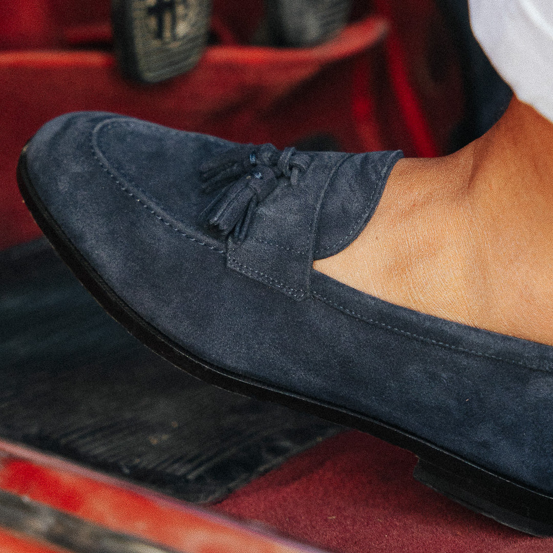 Vellano Straccadent Blue Suede Loafers