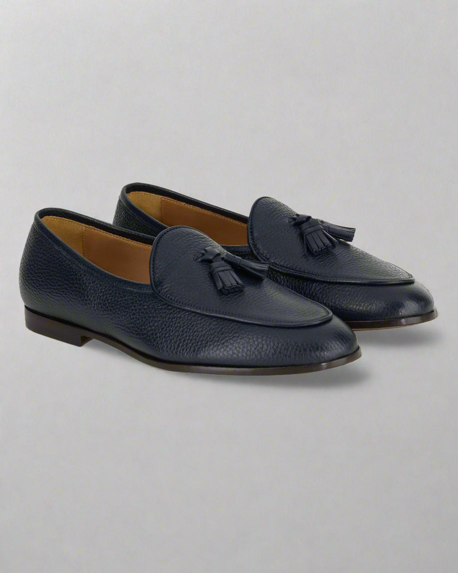 Vellano Classic Brown Leather Tassel Loafers