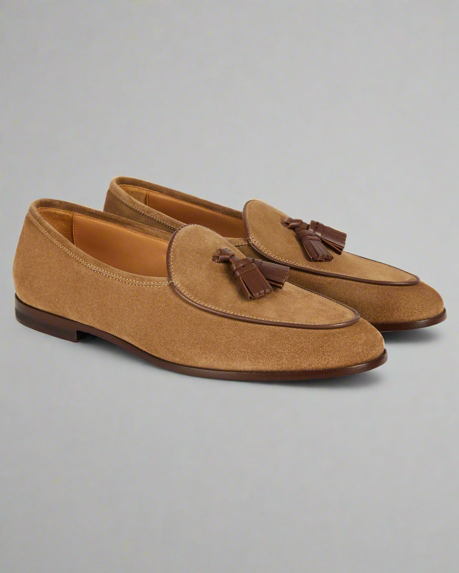 Vellano Bellagio Beige Suede Loafers
