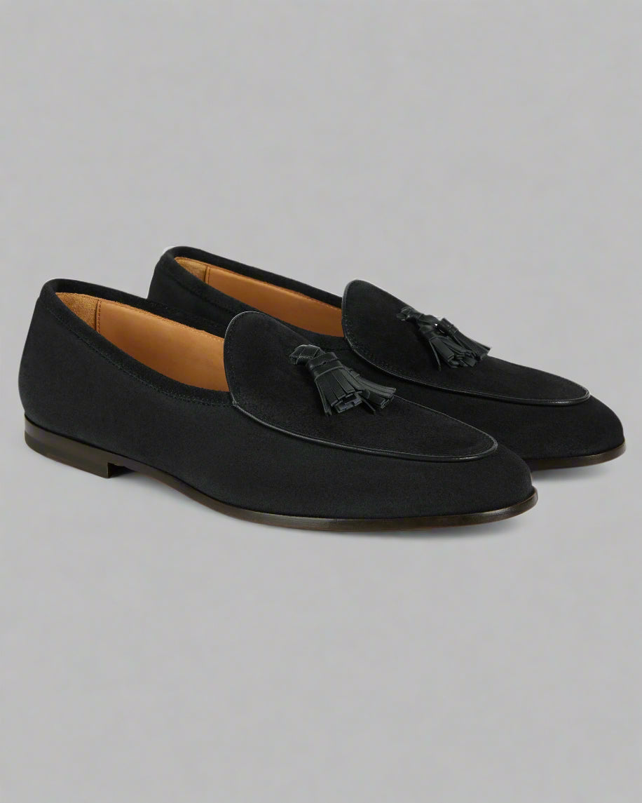 Vellano Bellagio Black Suede Loafers