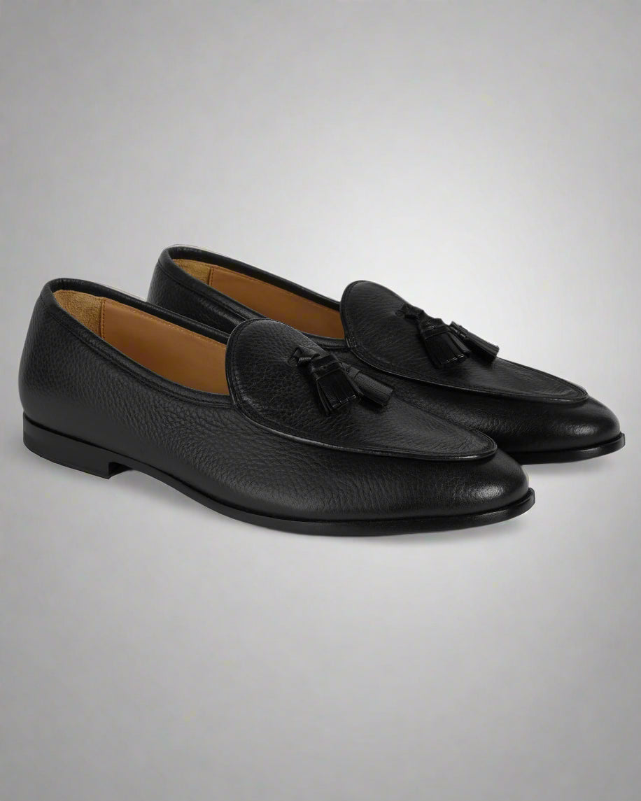 Vellano Bellagio Black Leather Loafers