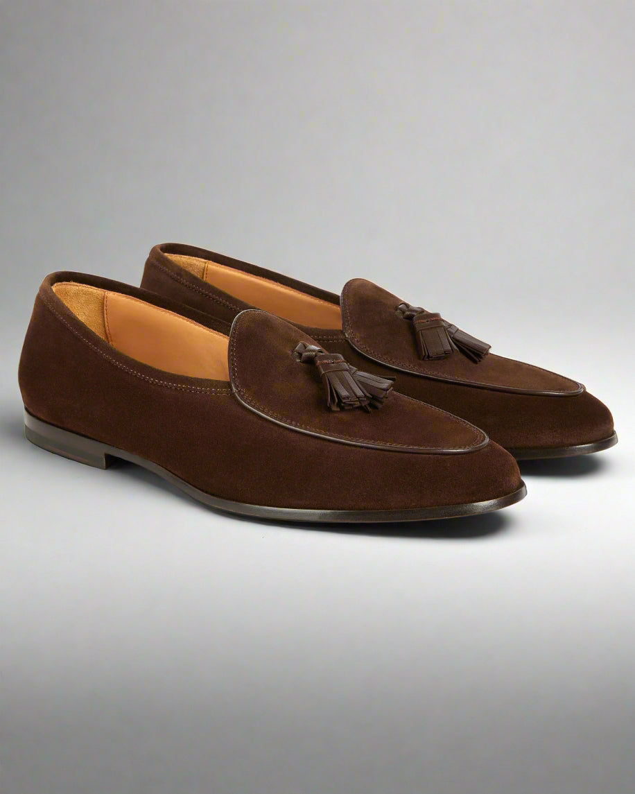 Vellano Bellagio Dark Brown Suede Loafers
