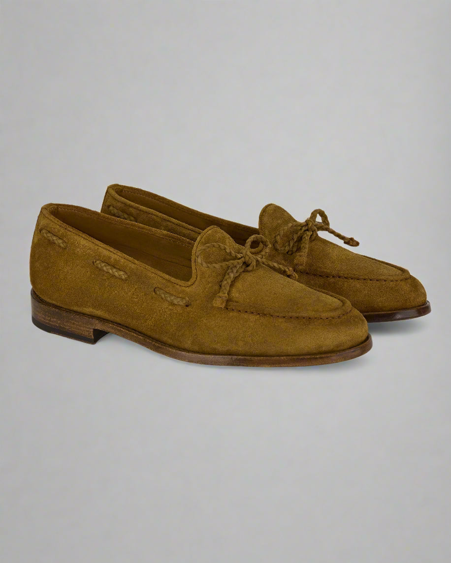Vellano Tan Suede Tassel Loafers