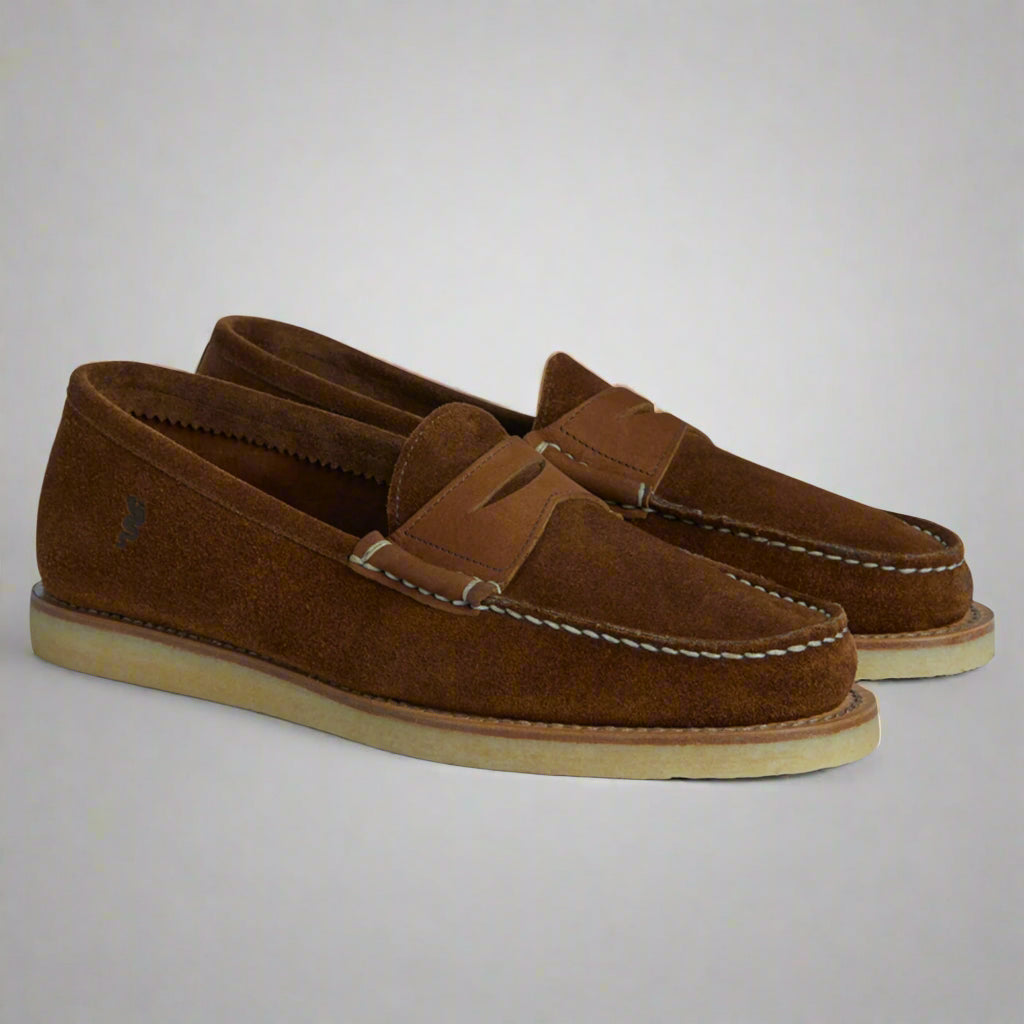 Vellano Tobacco Suede Loafers