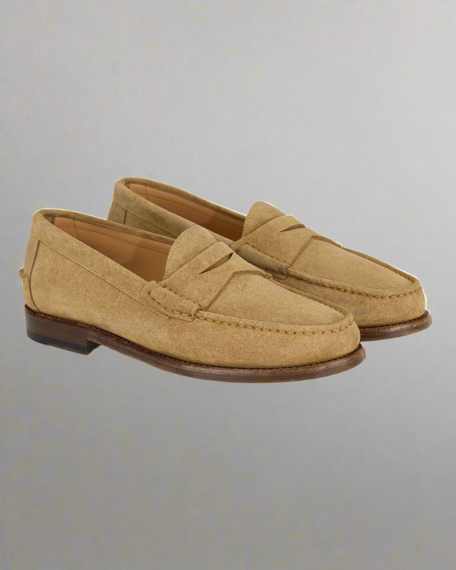 Vellano Beige Penny Loafers