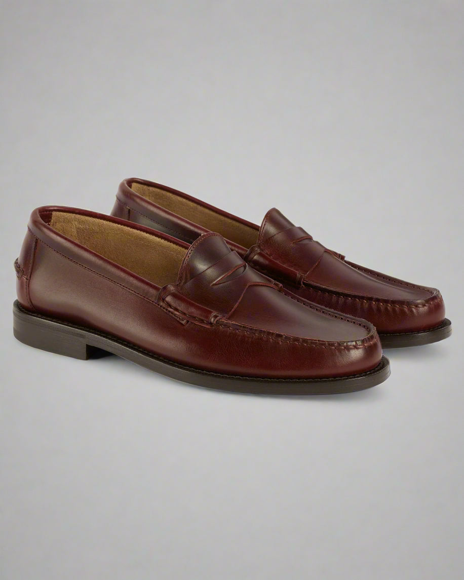 Vellano Burgundy Brown Penny Loafers