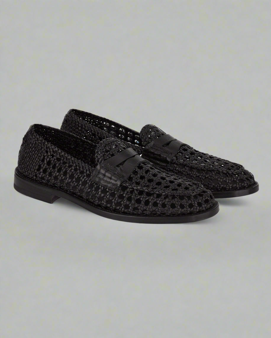 Vellano Black Penny Loafers