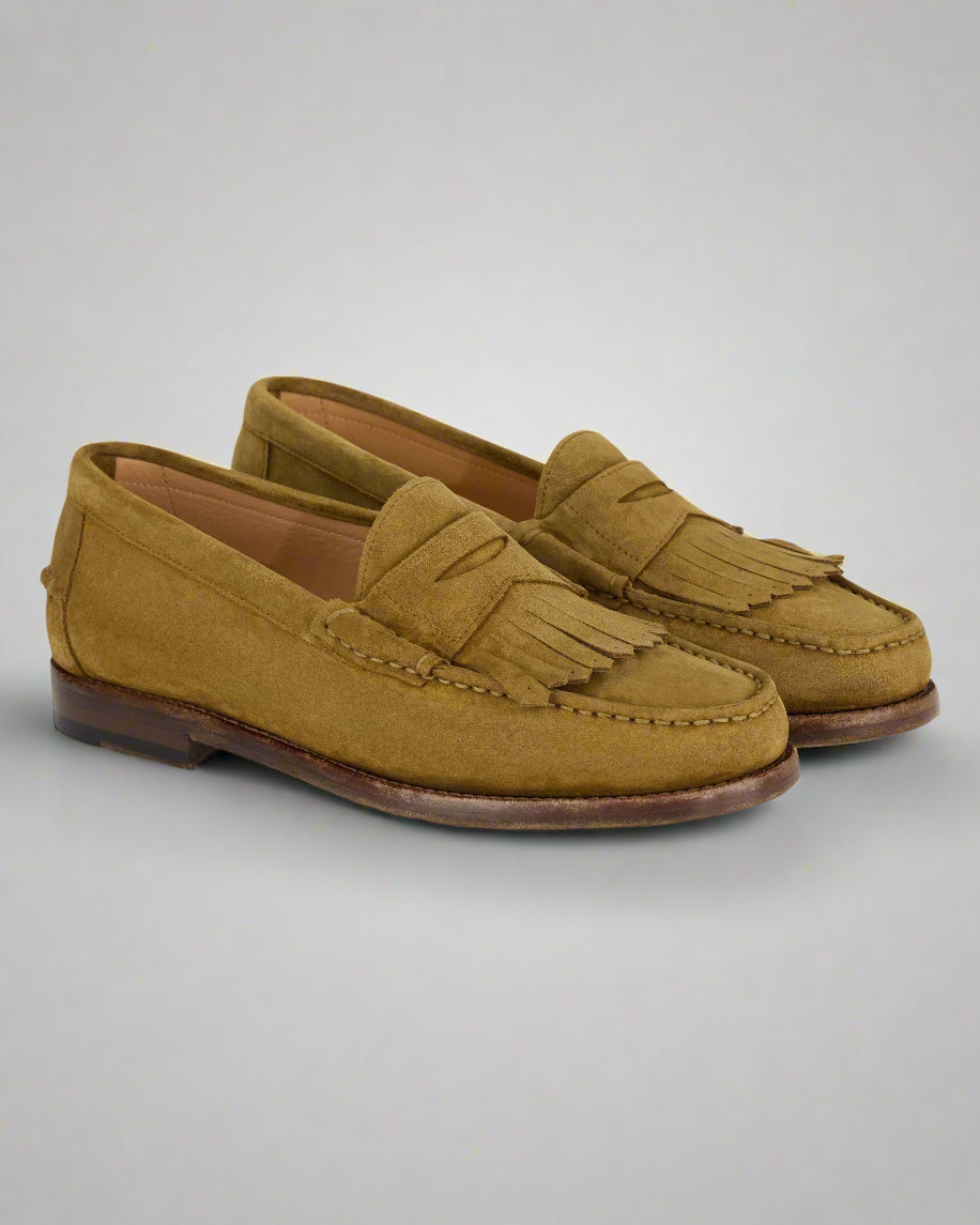 Vellano Beige Penny Loafers