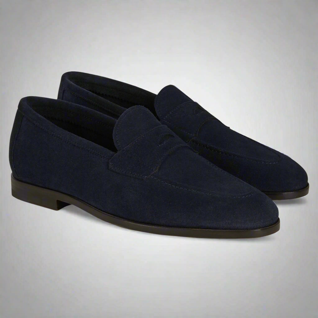 Vellano Pattee Blue Suede Loafers