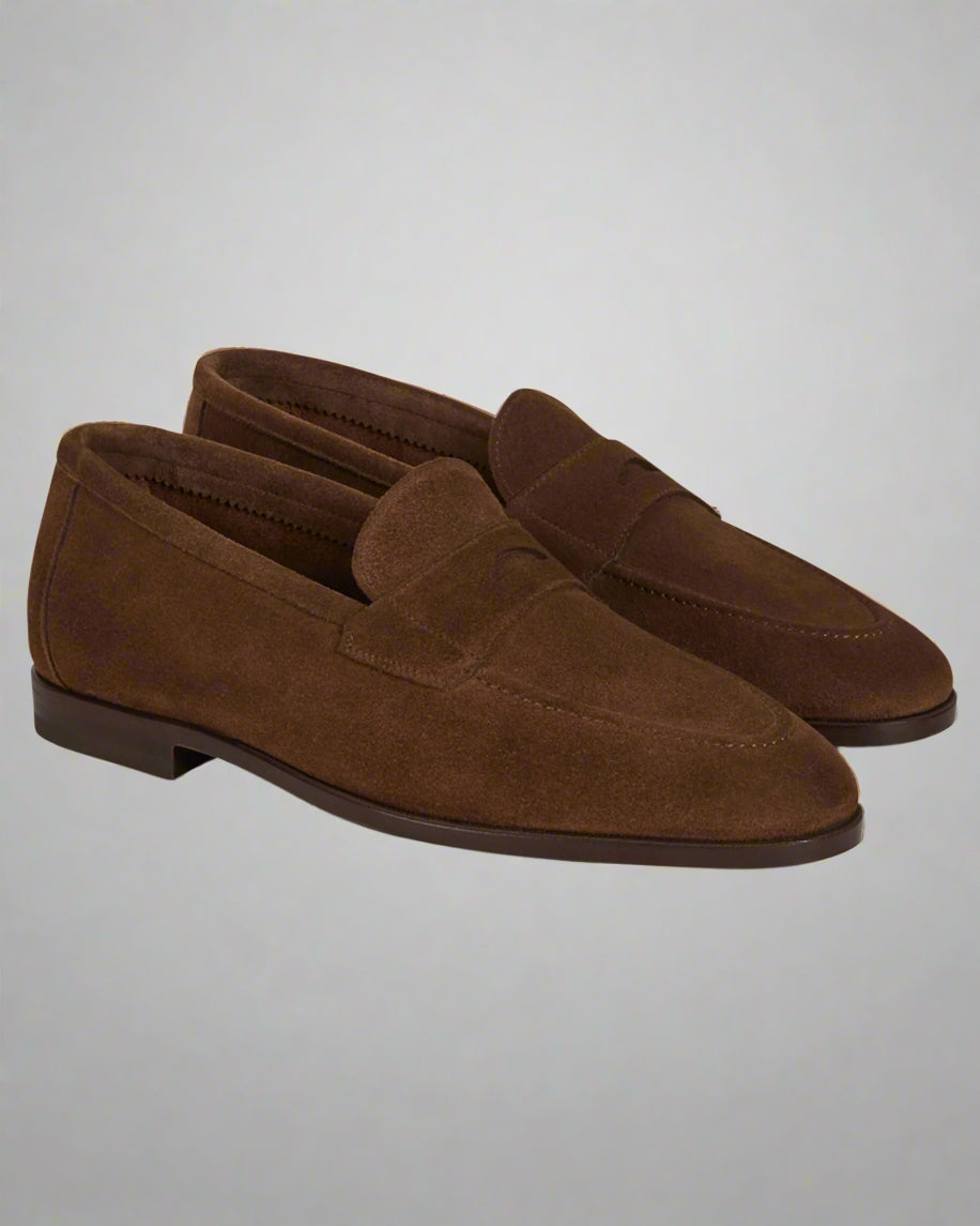 Vellano Pattee Dark Brown Suede Loafers