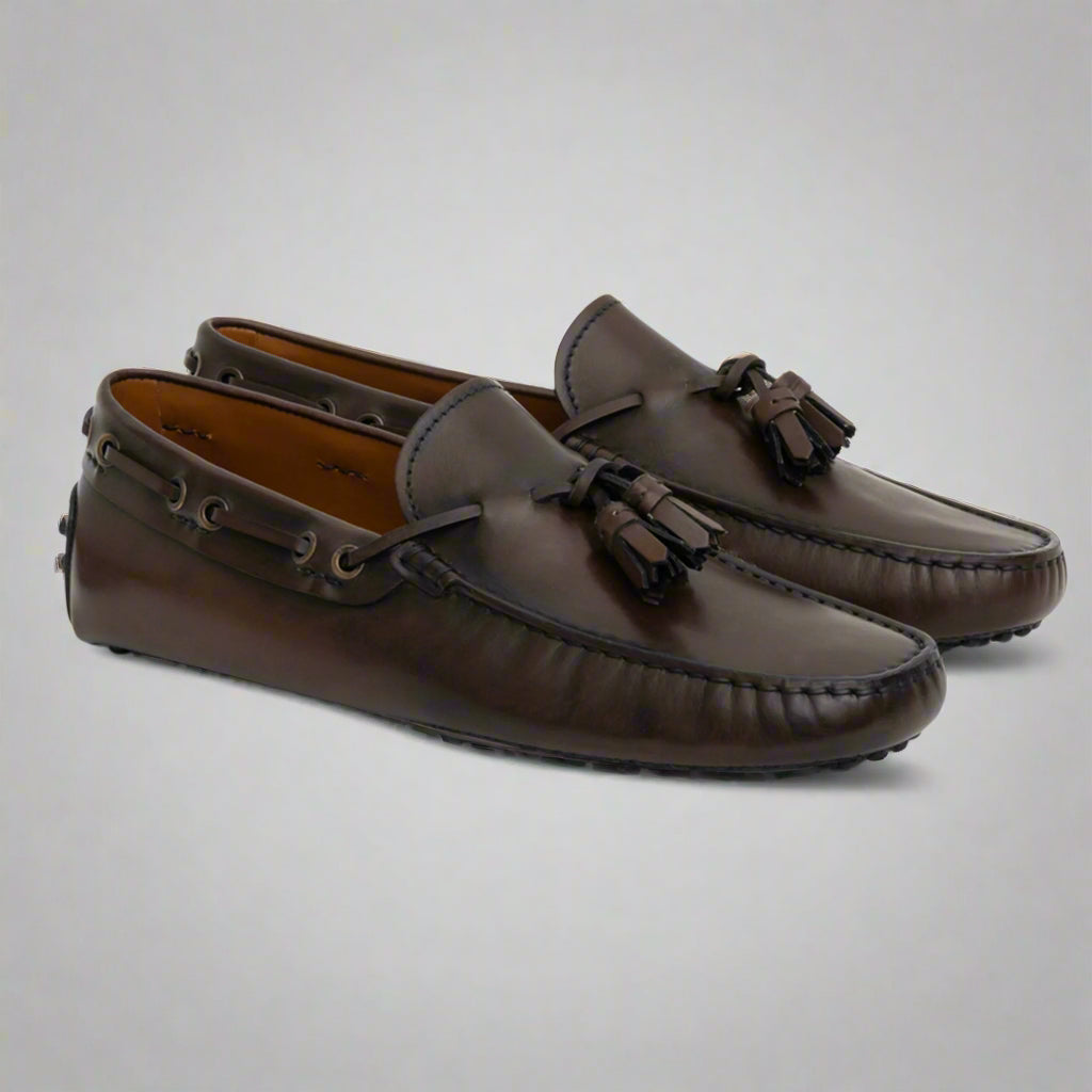 Vellano Eldwynd Tassel Moccasins in Dark Brown