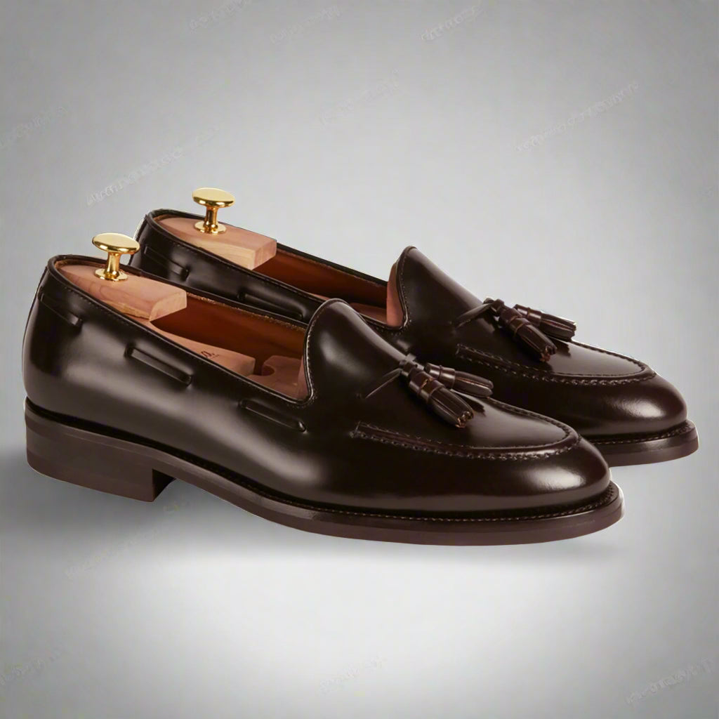Vellano Halverton Dark Brown Abraded Tassel Loafers