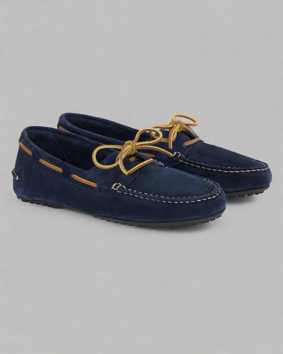Vellano Branlow Suede Driving Moccasins in Blue