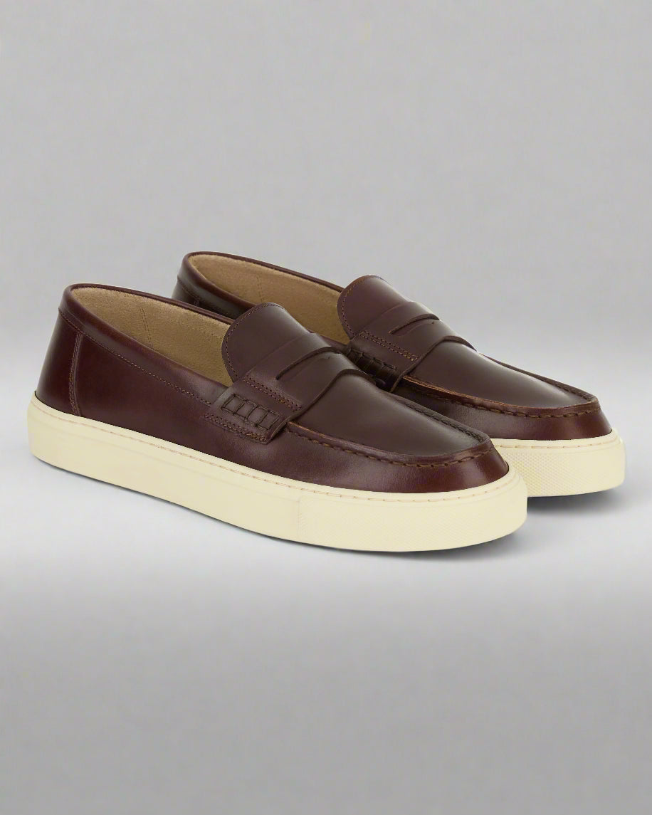 Vellano Scruscion Leather Loafers in Dark Brown