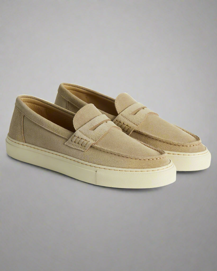 Vellano Marlewyn Suede Loafers in Beige