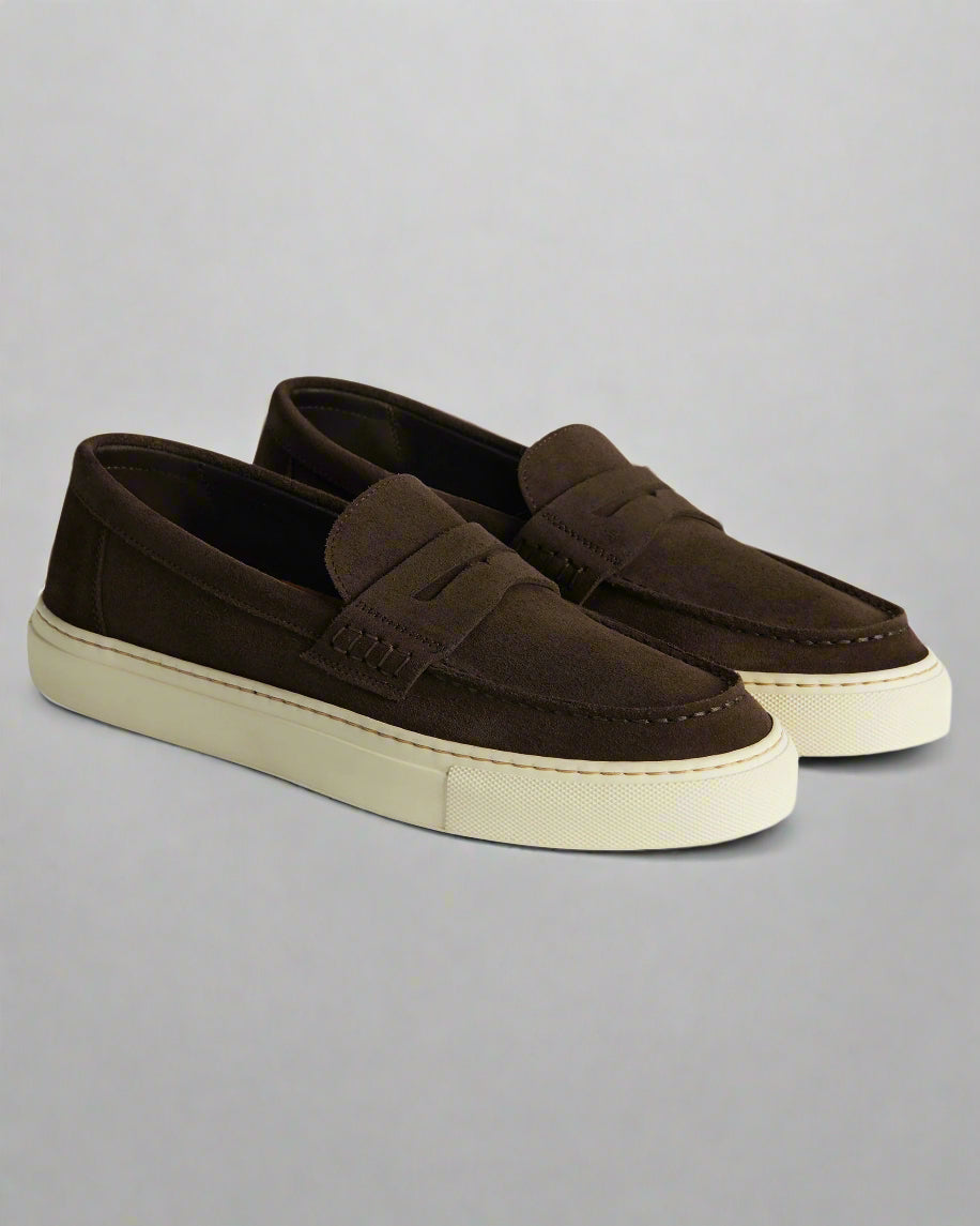 Vellano Marlewyn Suede Loafers in Dark Brown