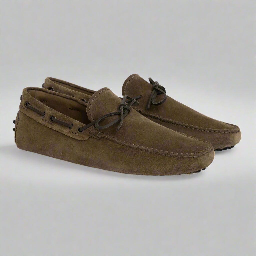 Vellano Eldwynd Waterproof Suede Moccasins in Beige