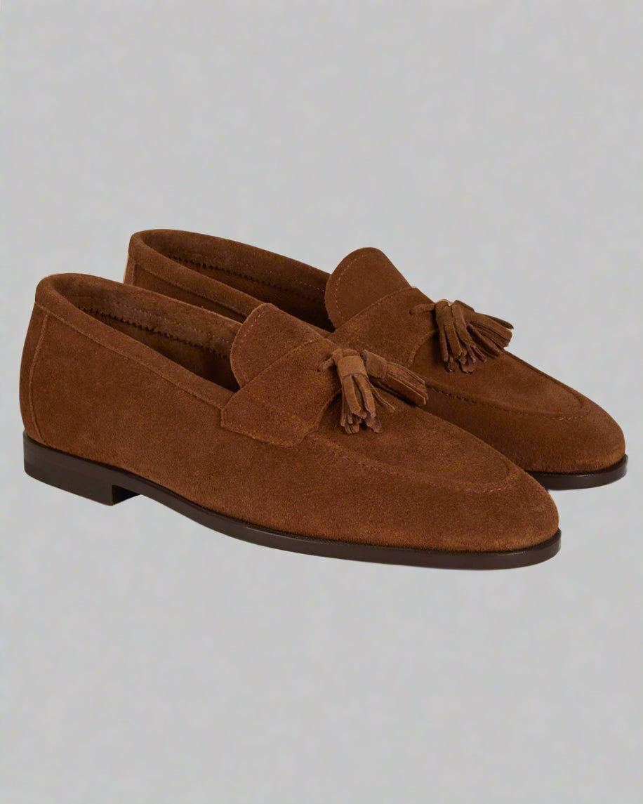 Vellano Straccadent Tobacco Suede Loafers