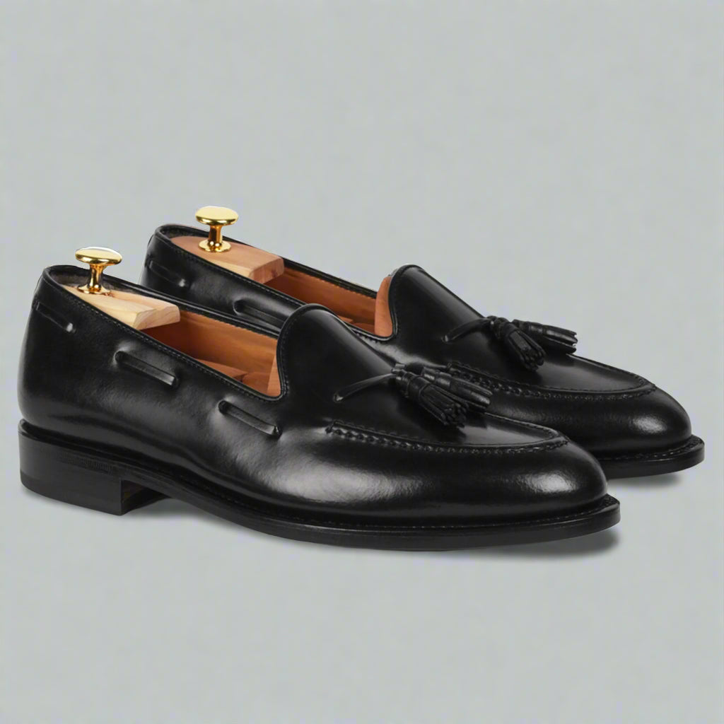Vellano Halverton Black Cordovan Tassel Loafers