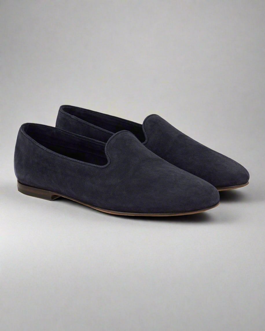 Vellano Vinatt Summer Loafers in Blue Suede