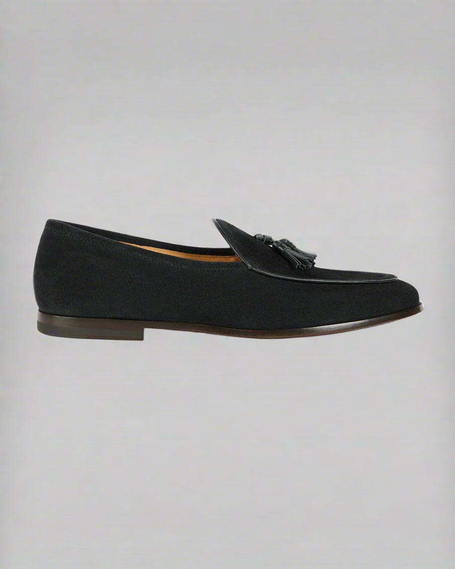 Vellano Bellagio Black Suede Loafers