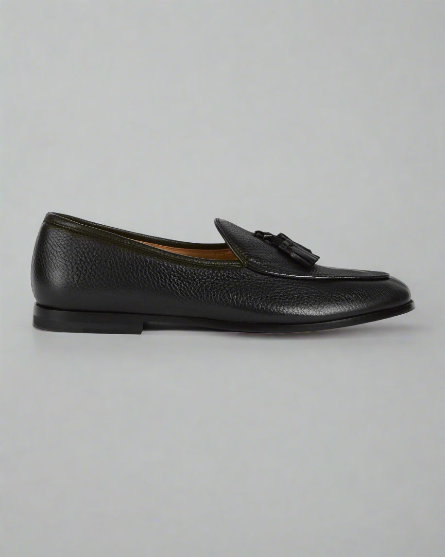Vellano Bellagio Black Leather Loafers