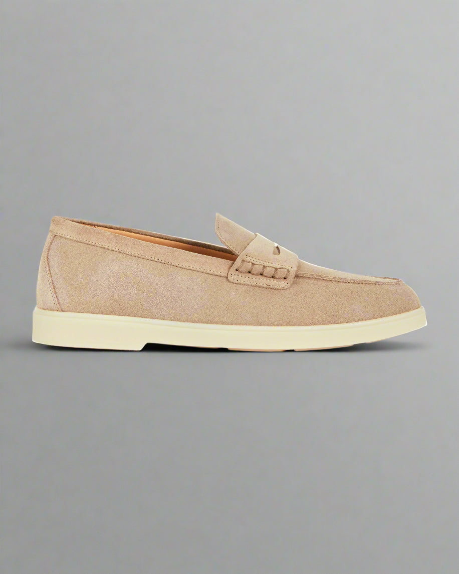 Vellano Ashmere Suede Loafers in Beige