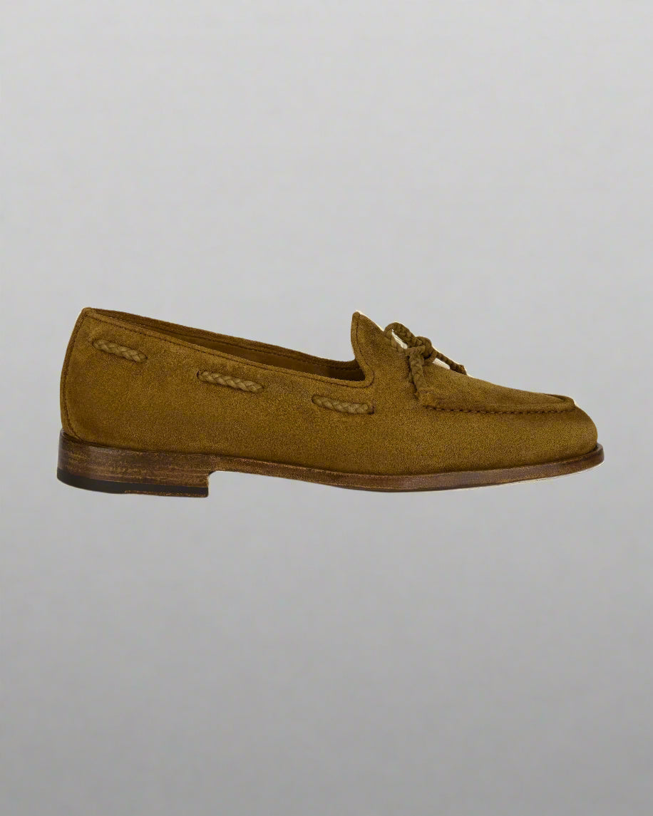 Vellano Tan Suede Tassel Loafers