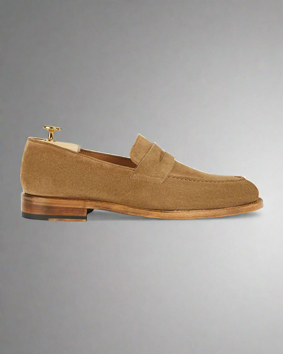 Vellano Harrowmere Sand Suede Penny Loafers