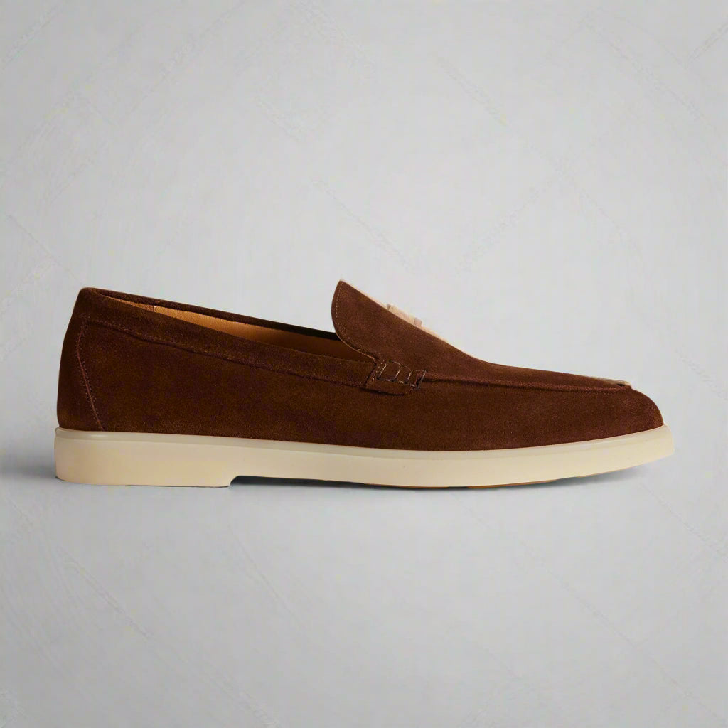 Vellano Calbridge Suede Loafers in Tobacco Brown