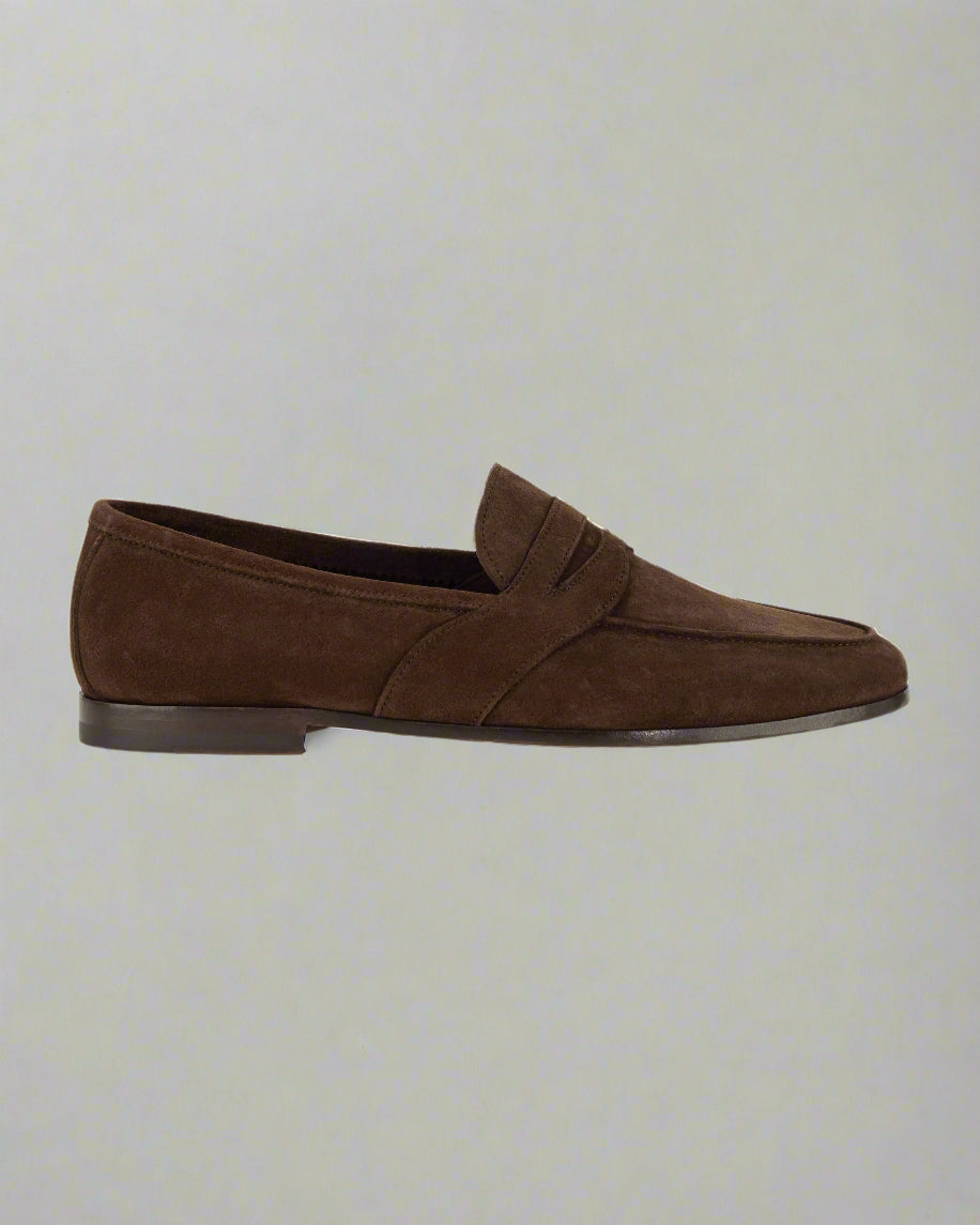 Vellano Deep Brown Suede Loafers
