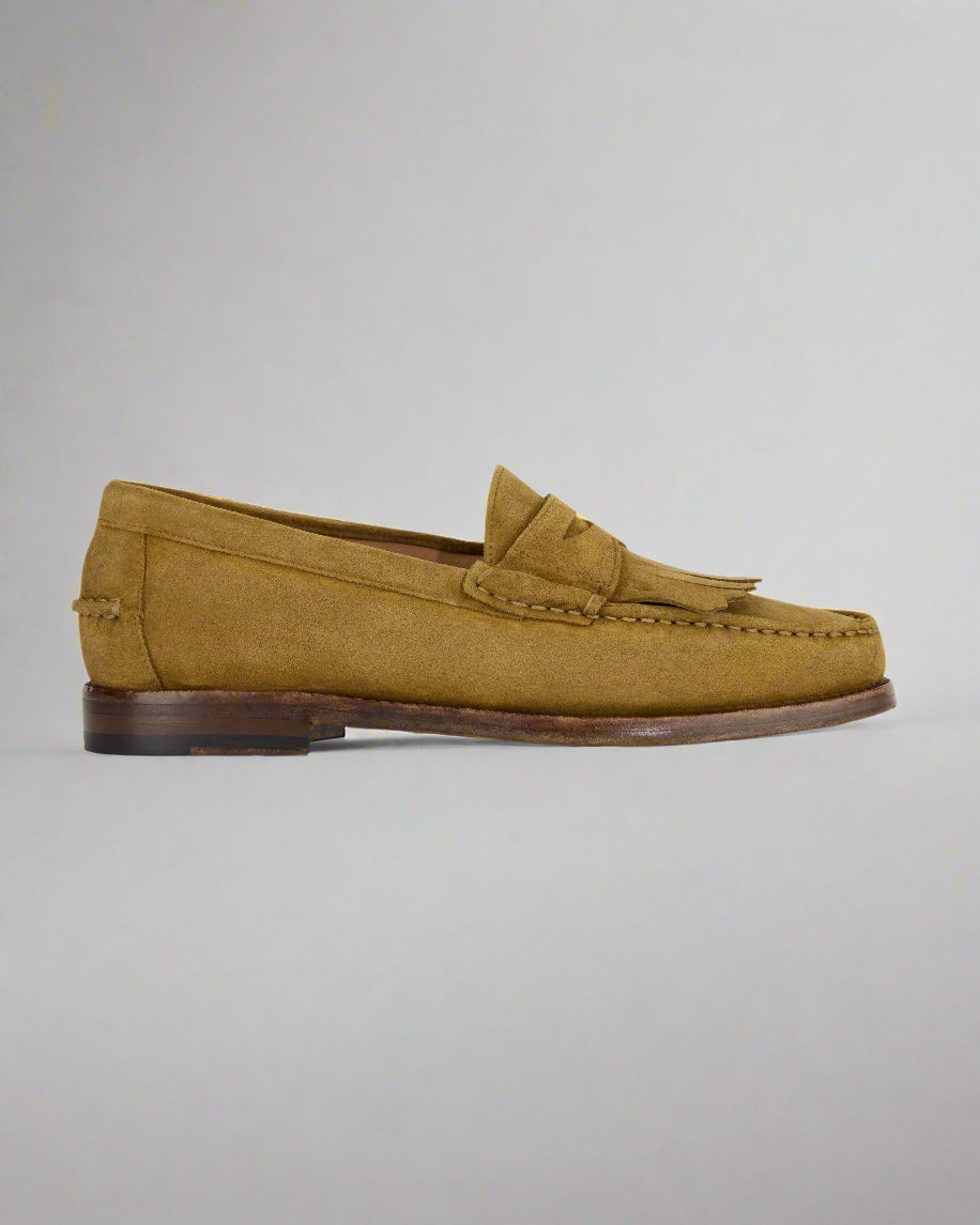 Vellano Beige Penny Loafers