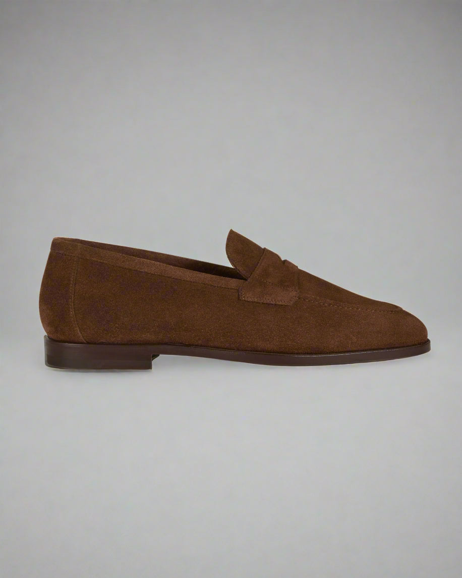 Vellano Pattee Dark Brown Suede Loafers