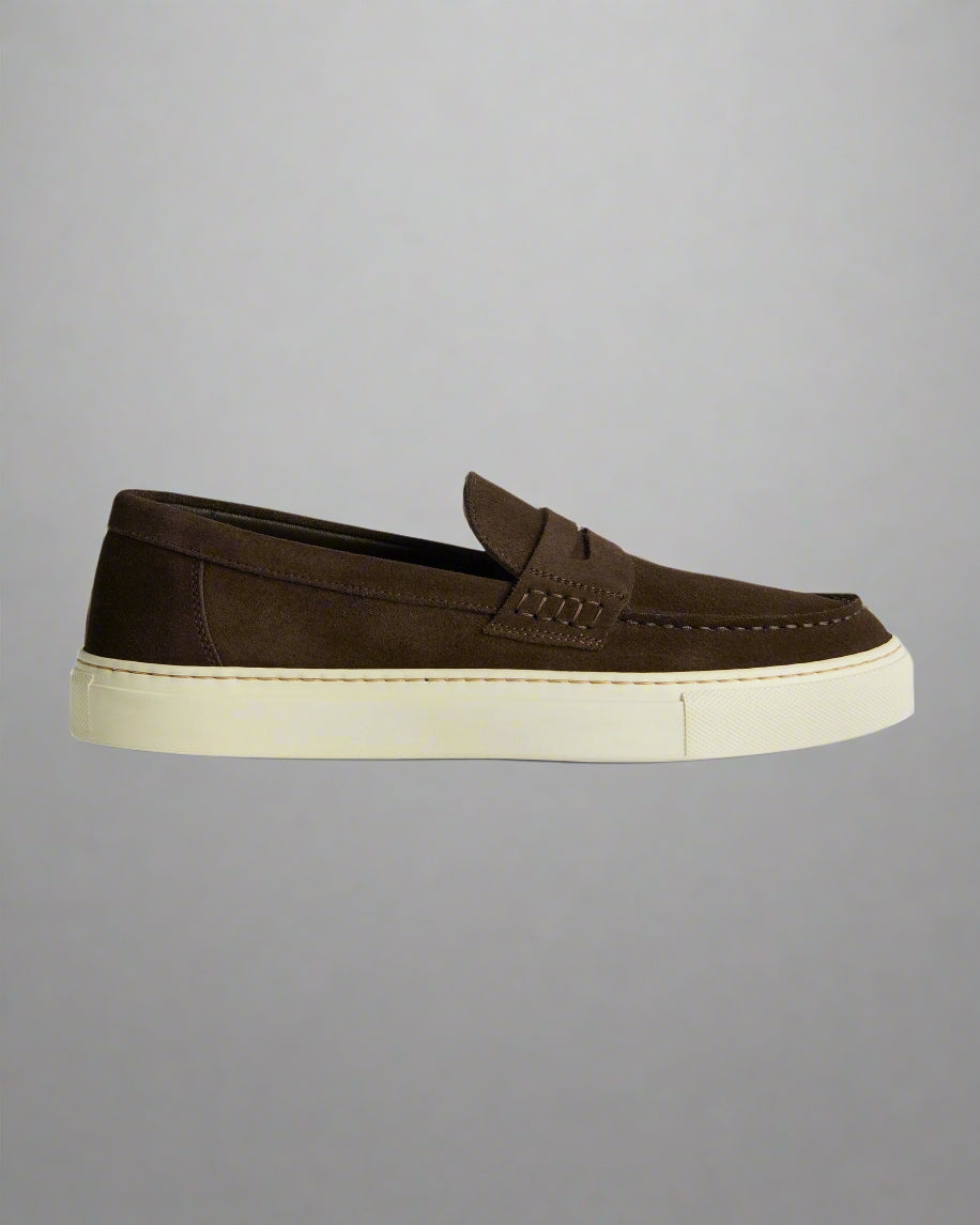 Vellano Marlewyn Suede Loafers in Dark Brown