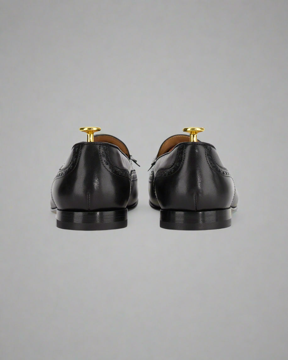 Vellano Marusee Black Antiqued Leather Loafers