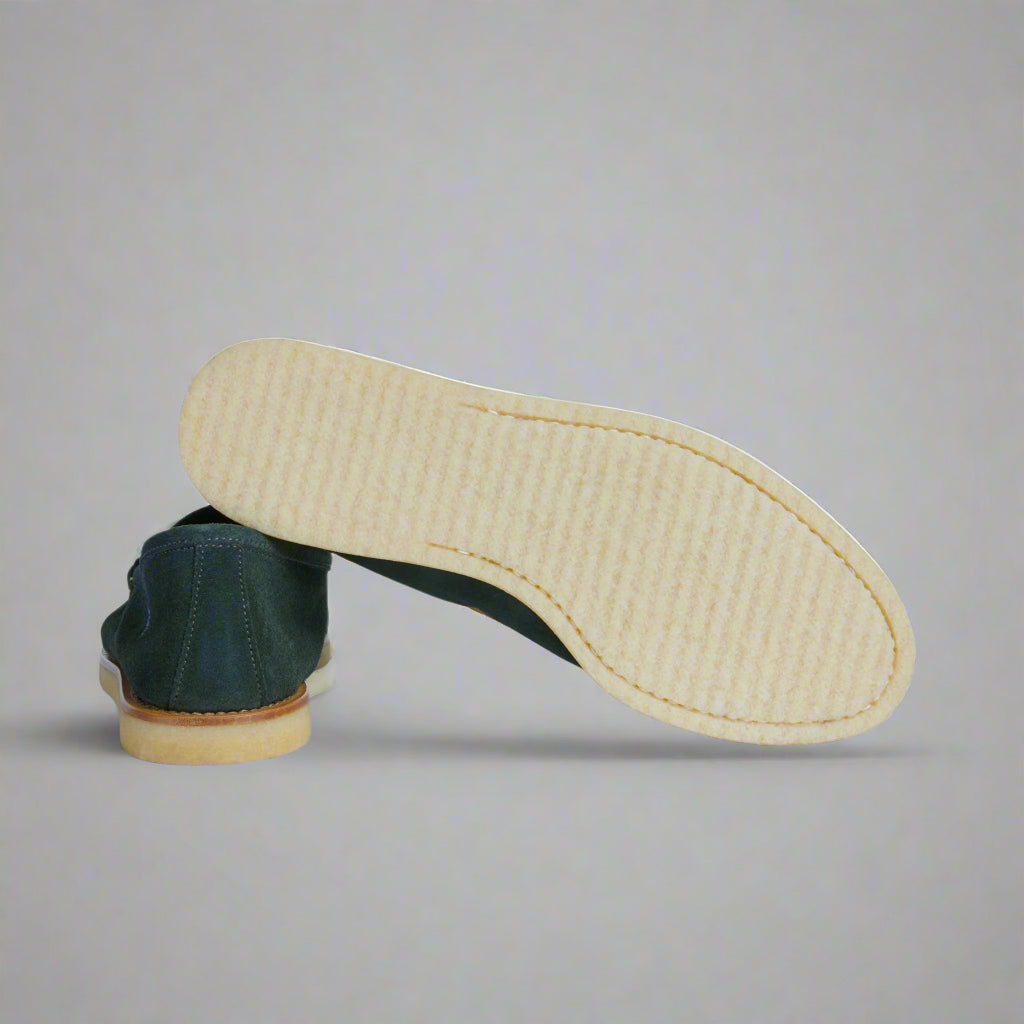 Vellano Green Suede Penny Loafers