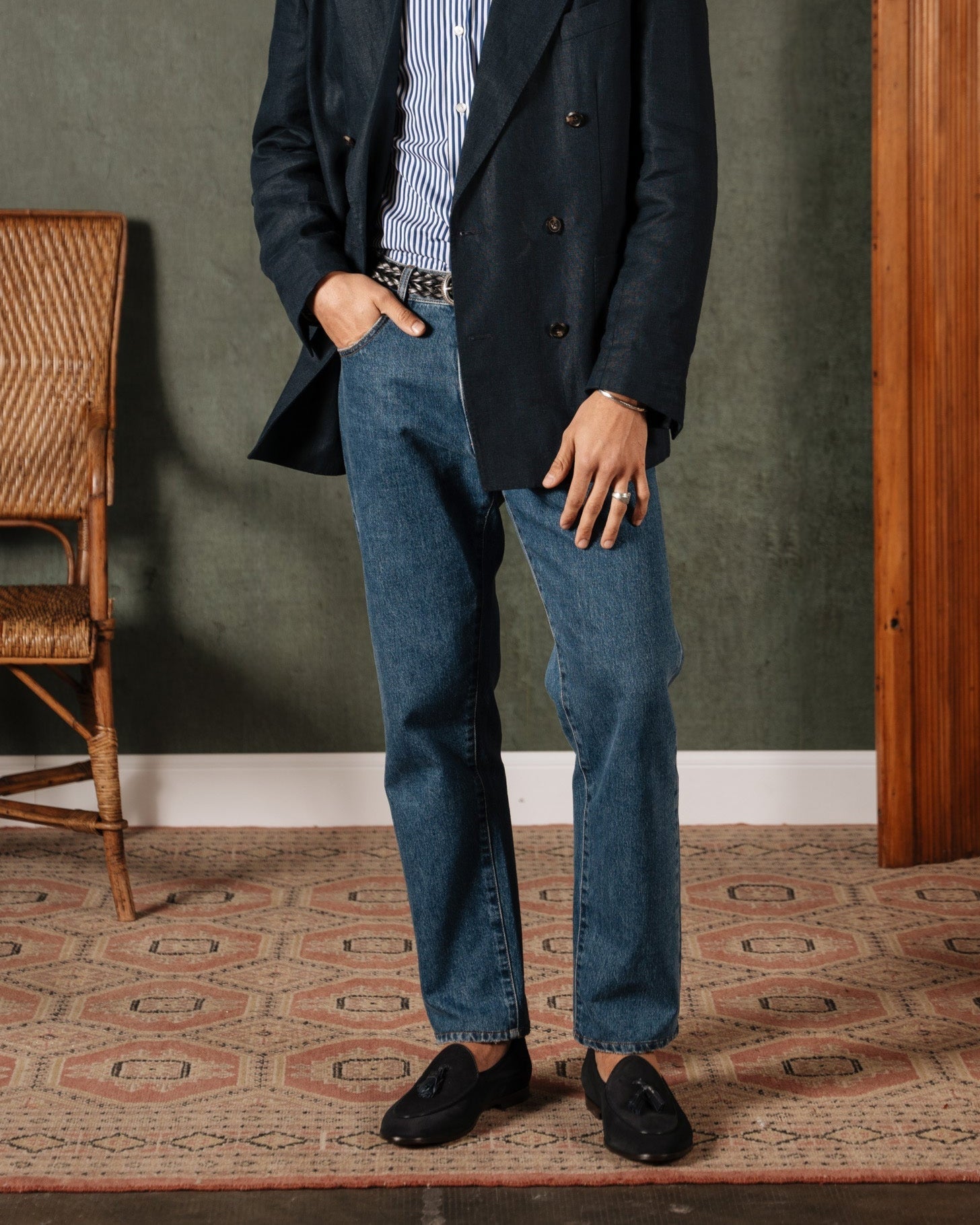 Vellano Bellagio Black Suede Loafers