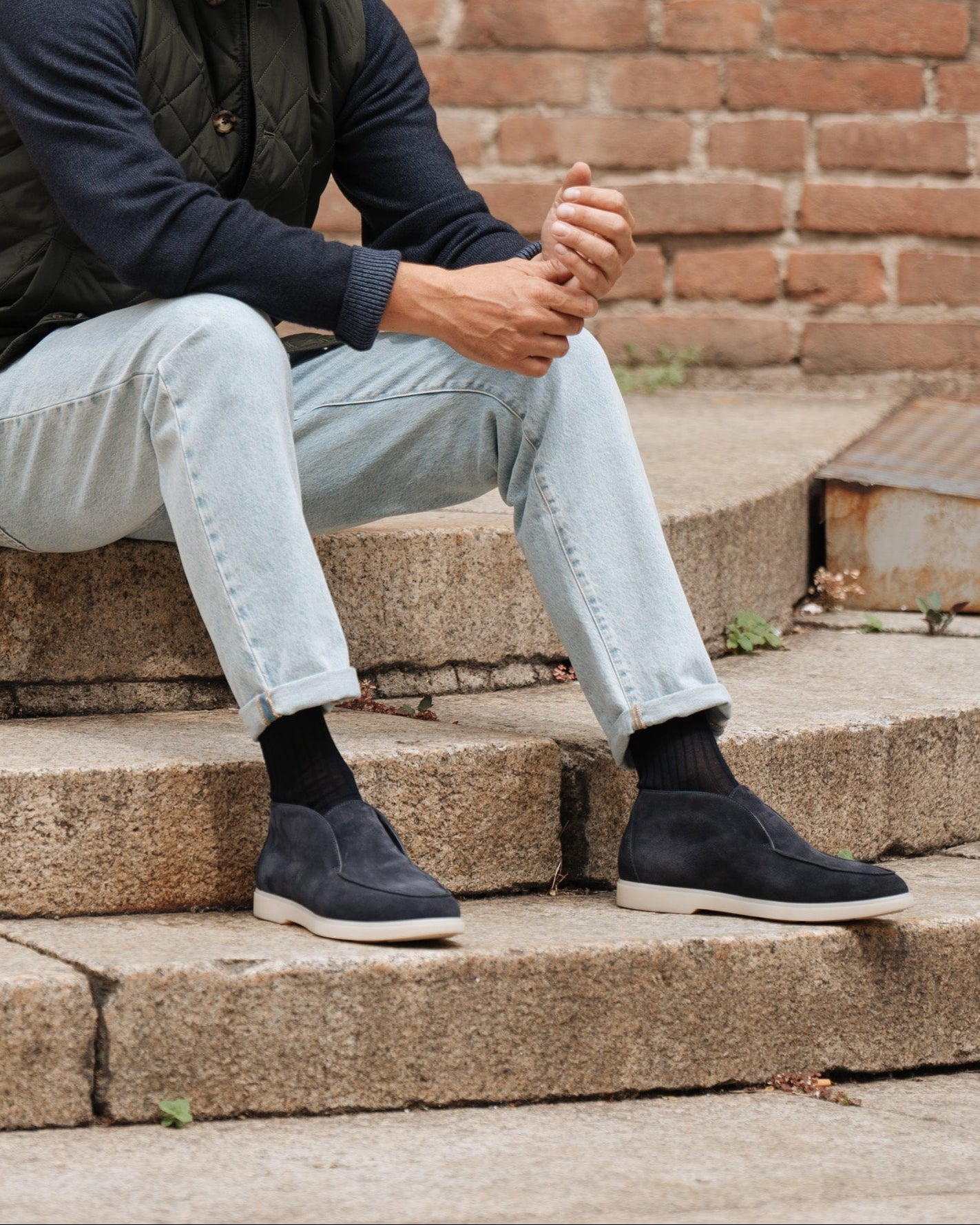 Vellano Bramleigh Blue Suede Loafers
