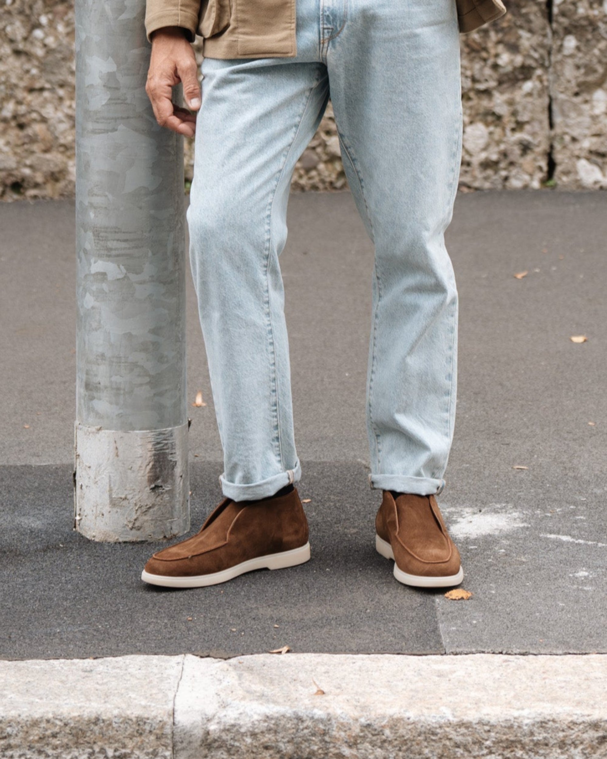 Vellano Brown Suede Loafers