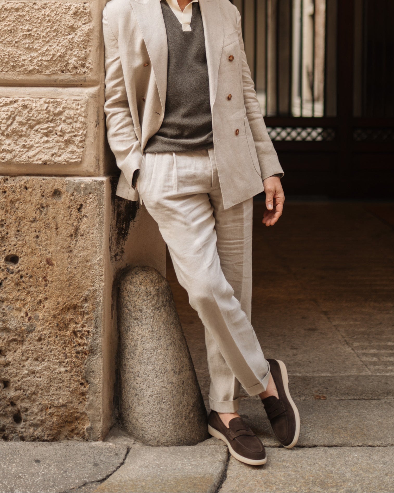 Vellano Ashmere Suede Loafers in Dark Brown