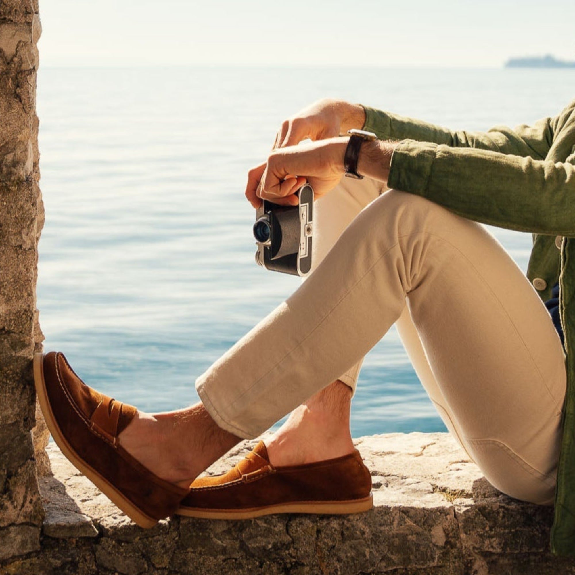 Vellano Tobacco Suede Loafers