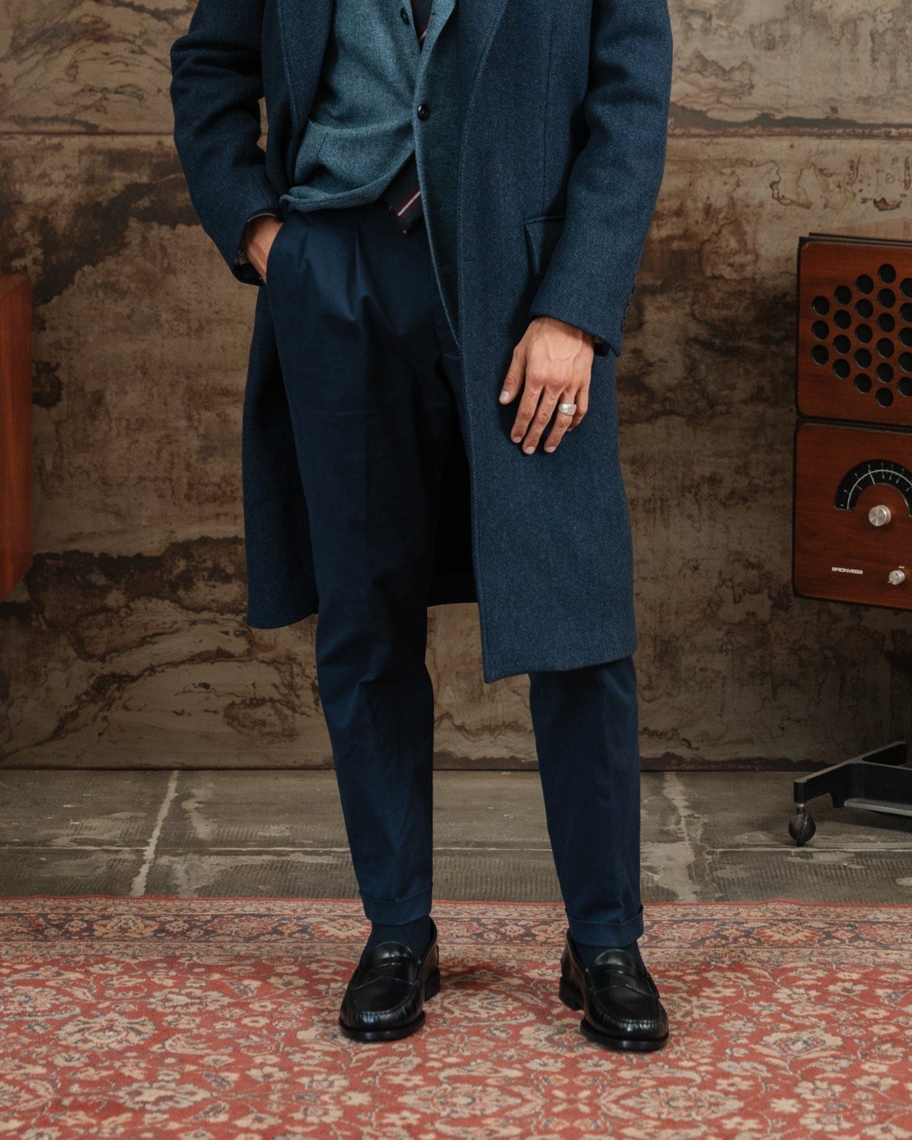 Vellano Black Penny Loafers
