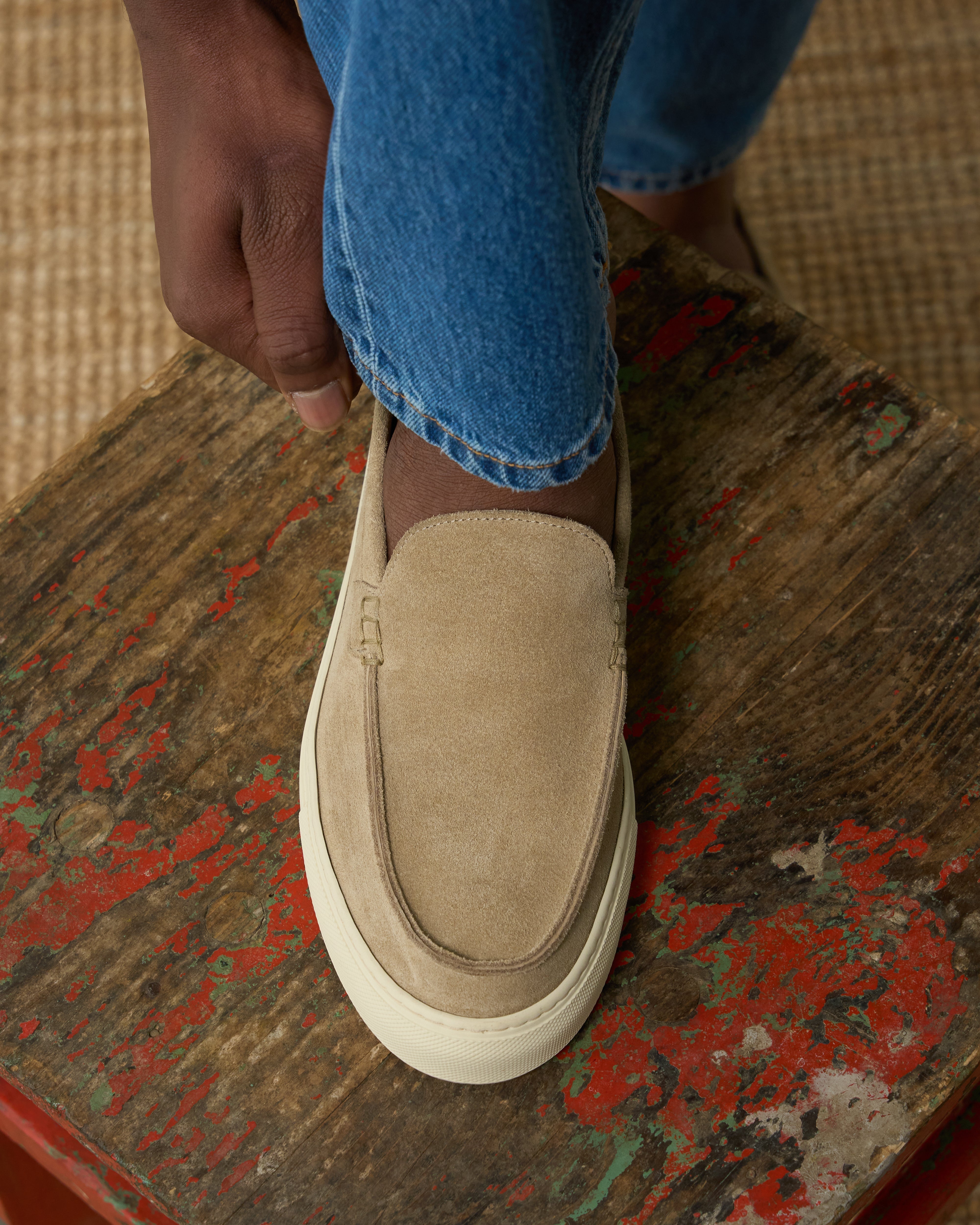 Vellano Thornmere Suede Loafers in Sand