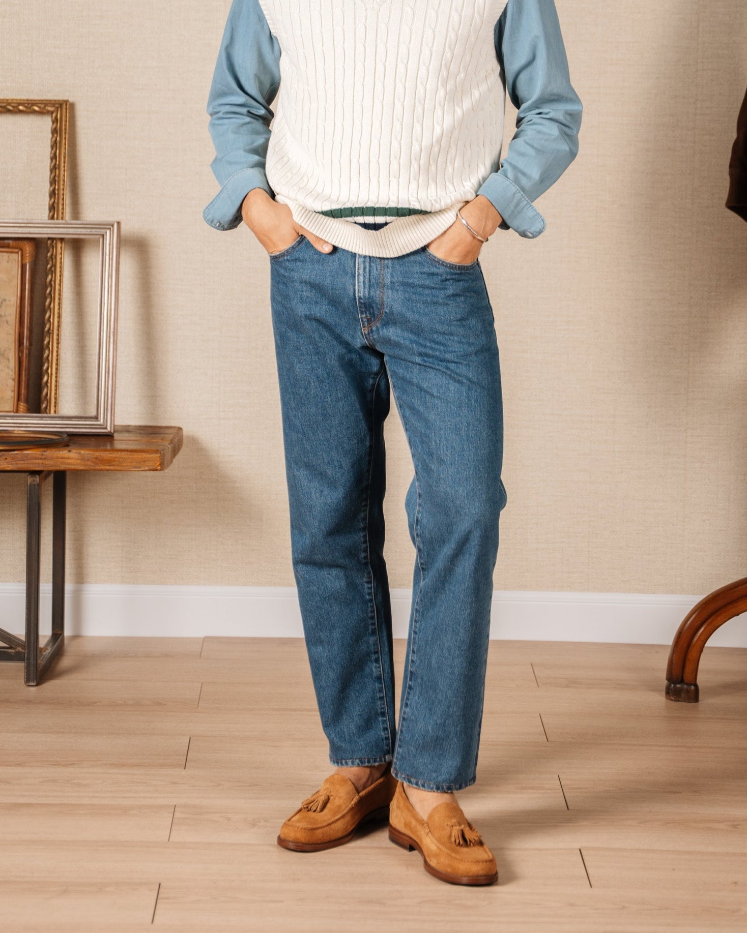 Vellano Marusee Beige Suede Loafers