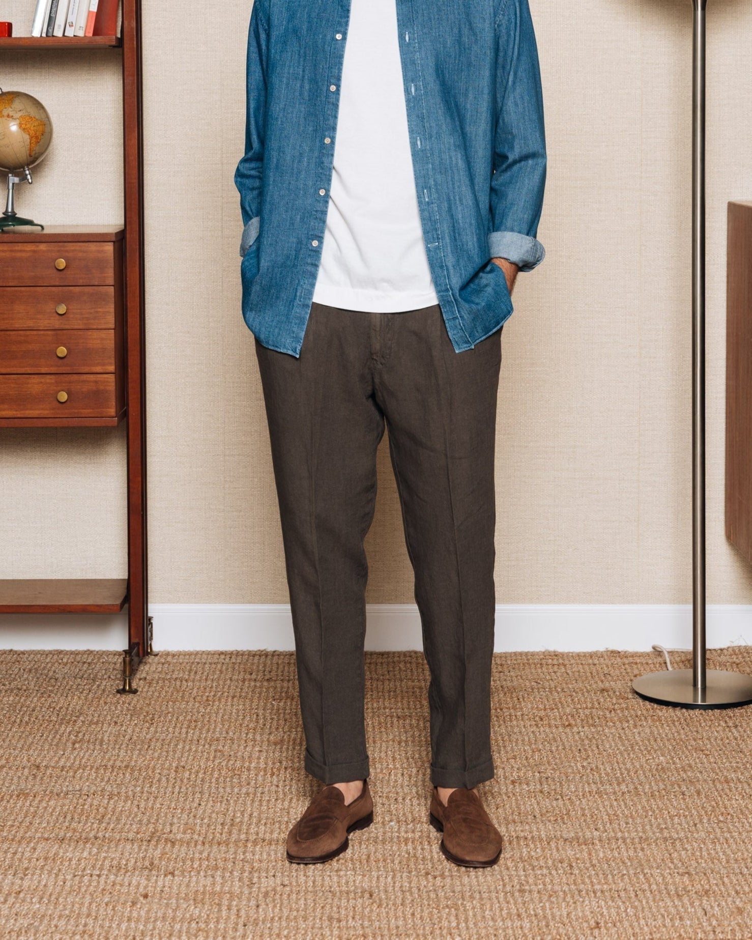 Vellano Pattee Dark Brown Suede Loafers