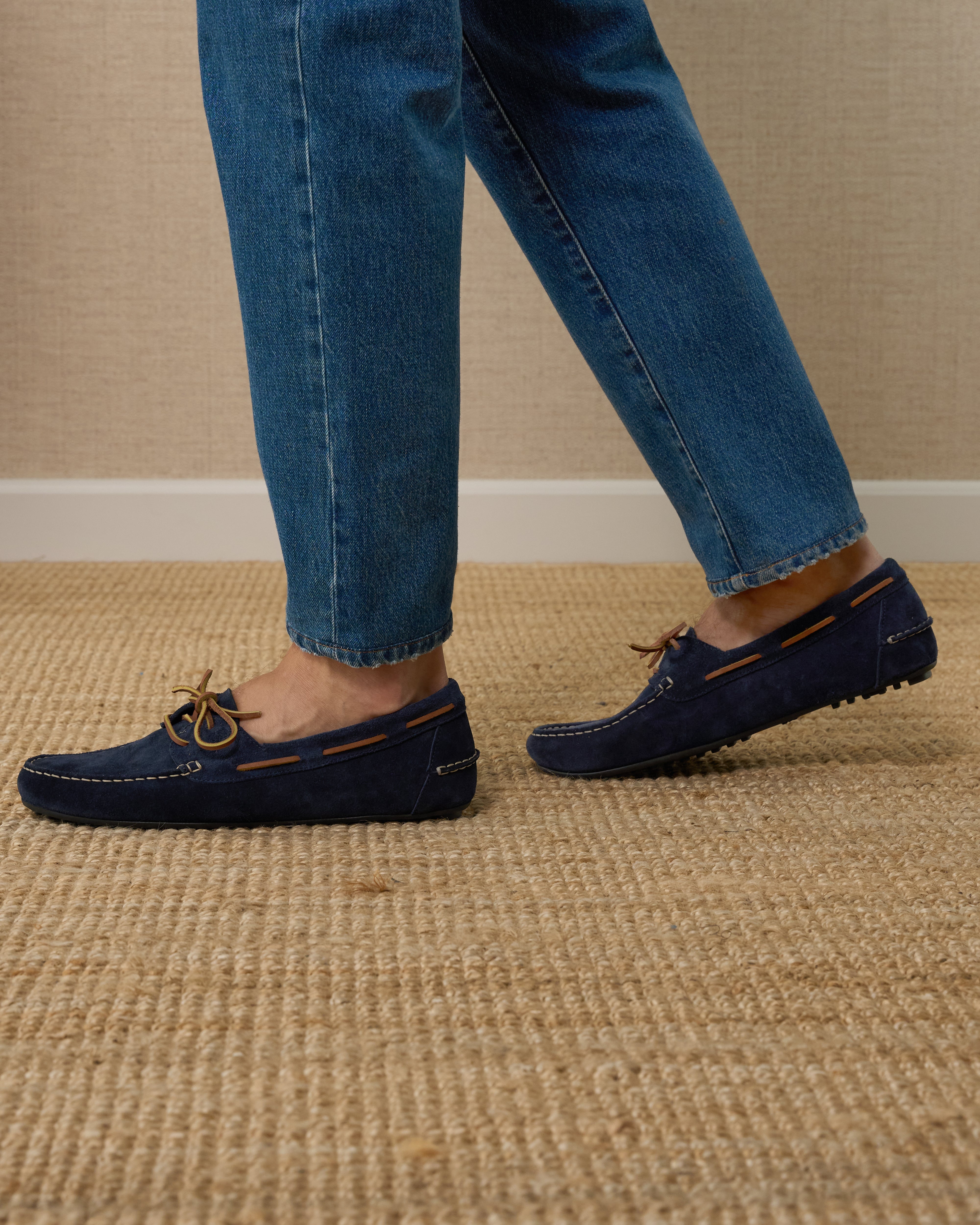 Vellano Branlow Suede Driving Moccasins in Blue