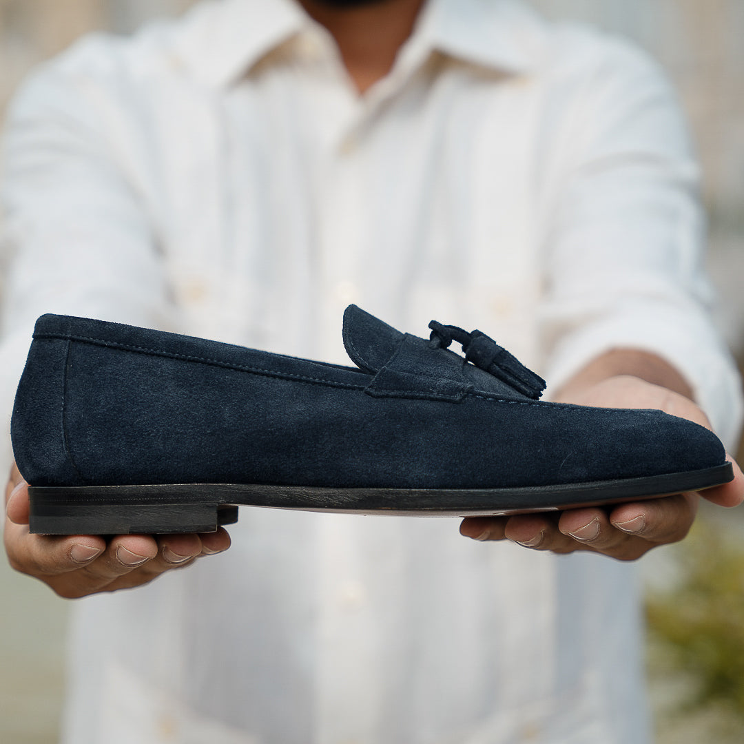 Vellano Straccadent Blue Suede Loafers