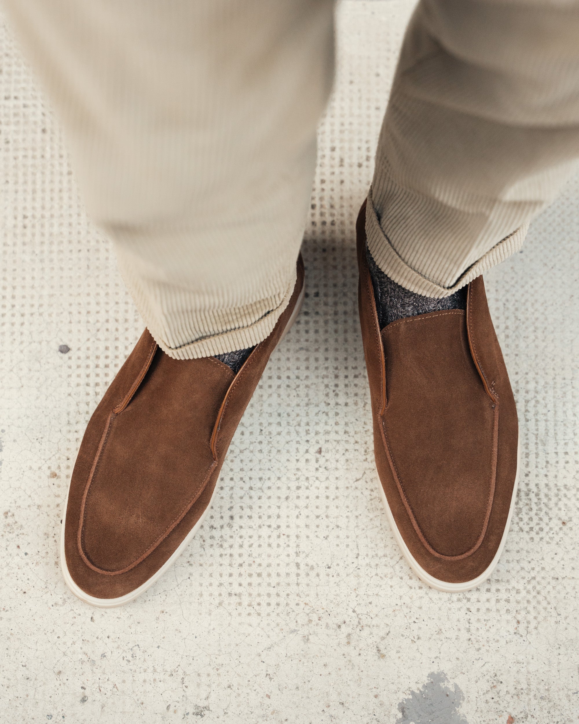 Vellano Brown Suede Loafers
