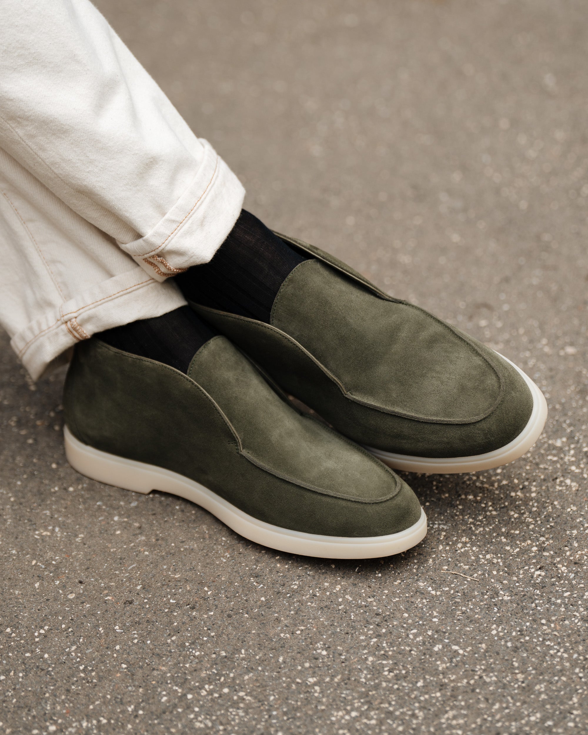 Vellano Bramleigh Green Suede Loafers